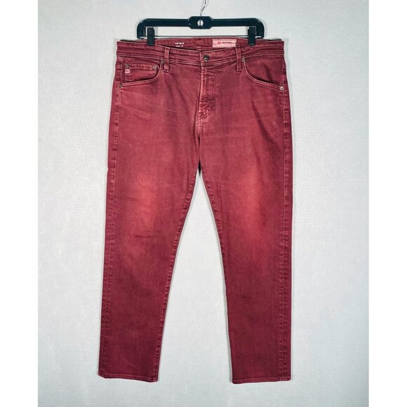 AG Jeans Mens 36x30 Red Stretch The Tellis Modern Slim Fit Denim - Picture 1 of 13